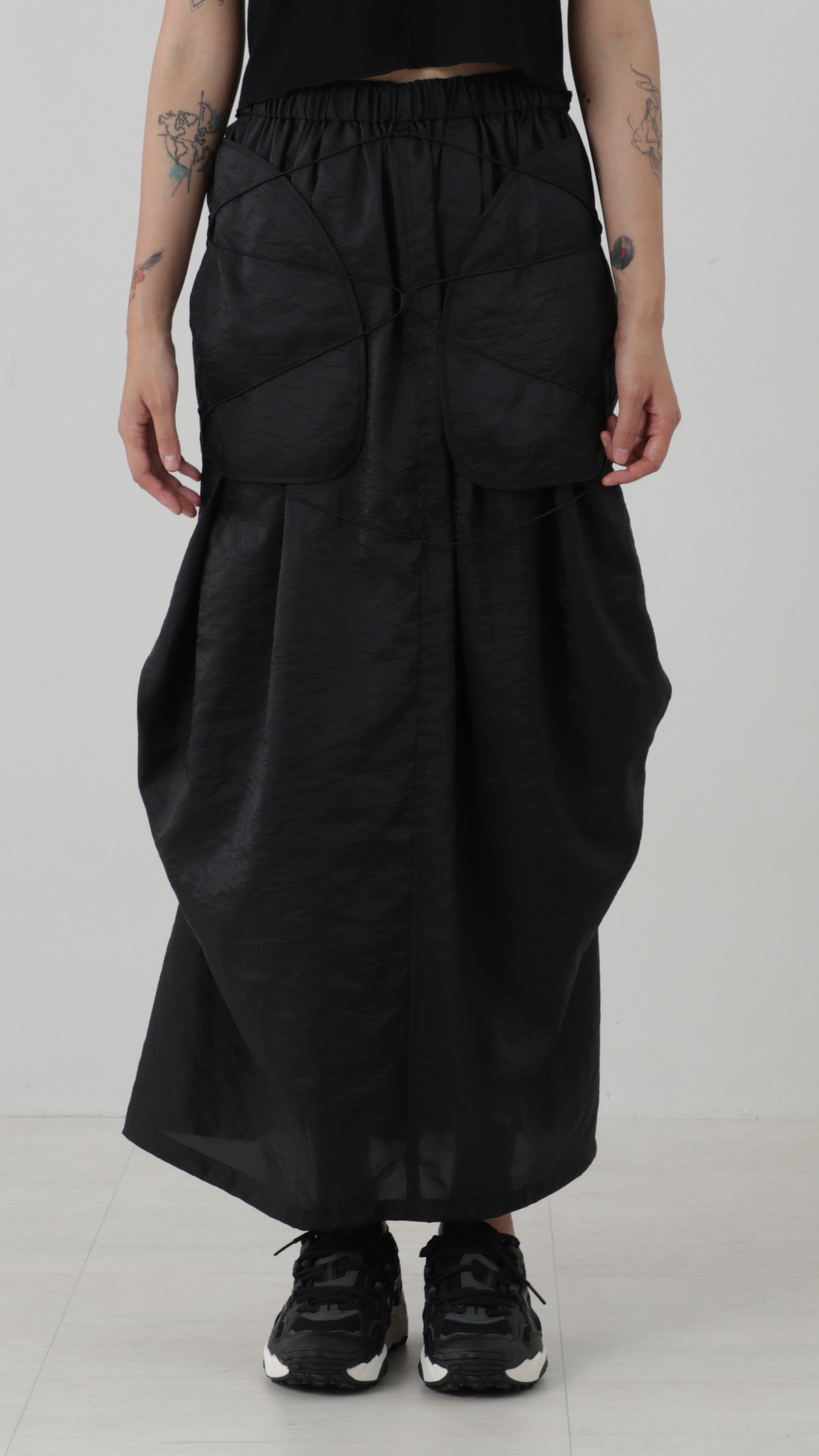 Drawcord Paneled Skirt