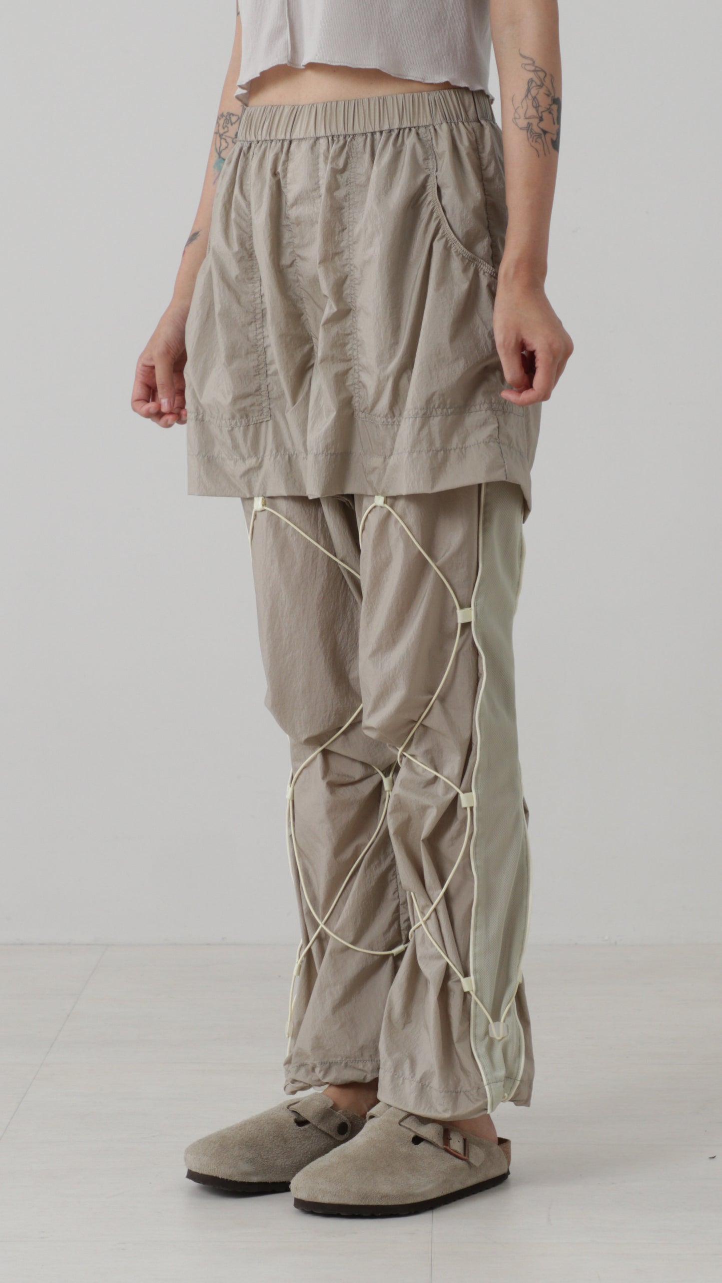 Layered Draw-cord Pants