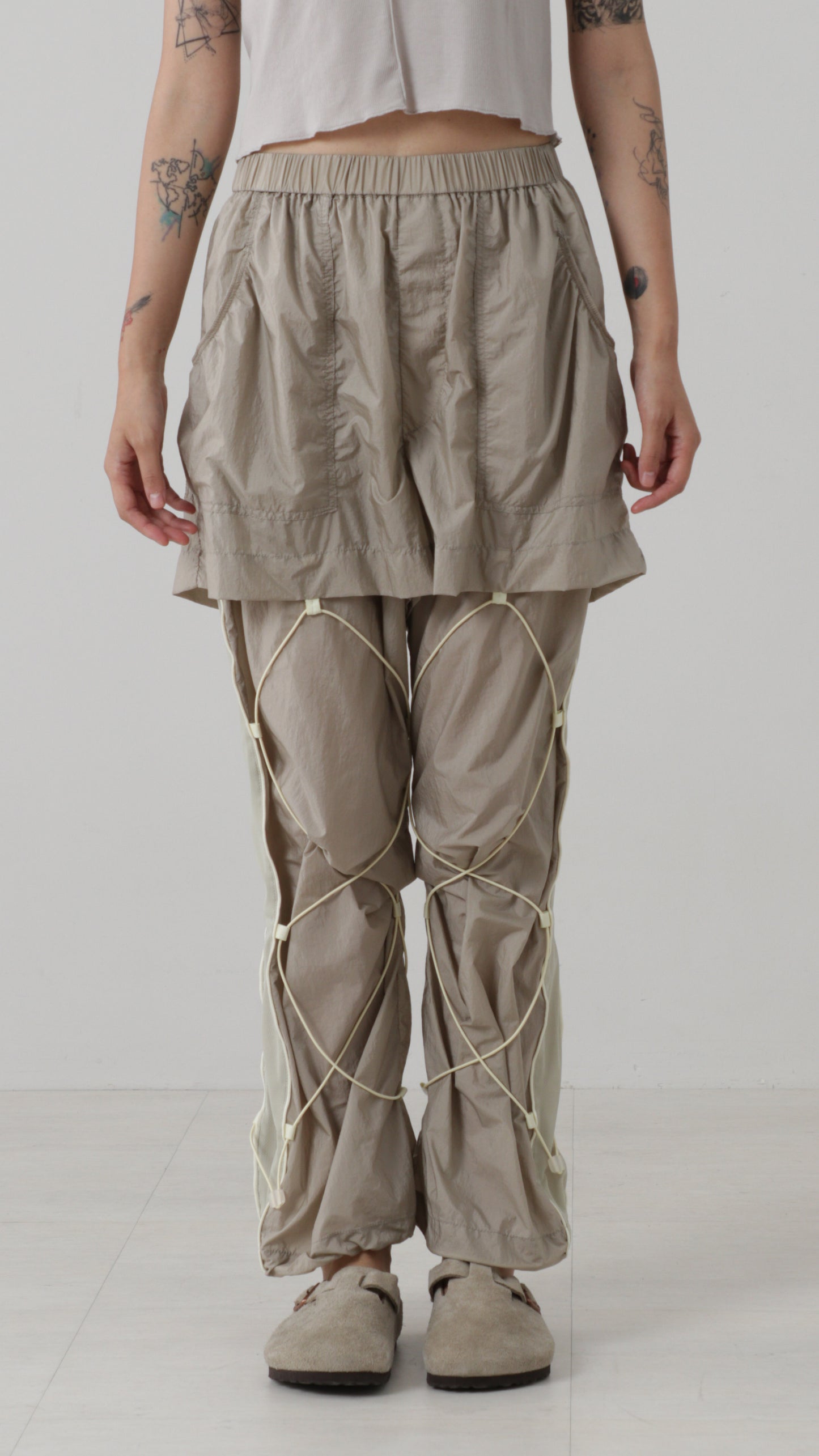 Layered Draw-cord Pants