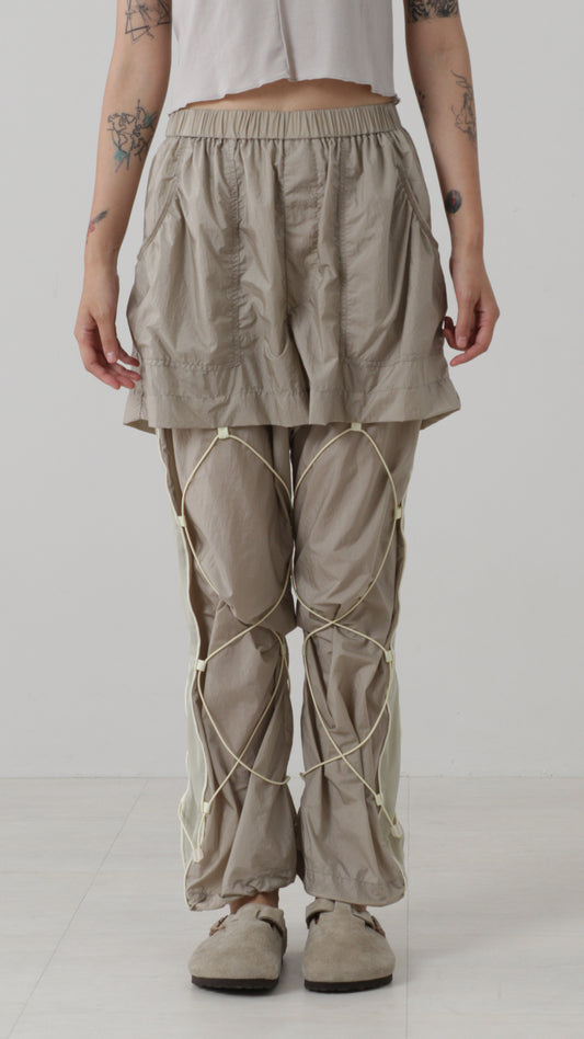 Layered Draw-cord Pants