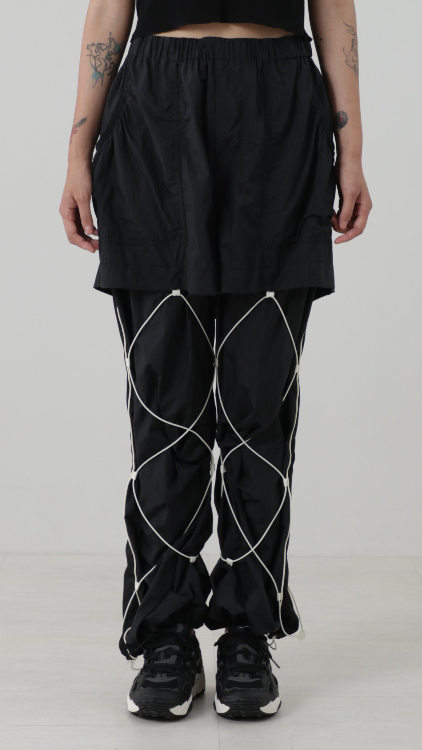 Layered Draw-cord Pants