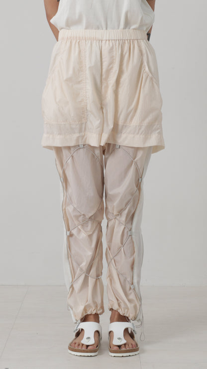 Layered Draw-cord Pants