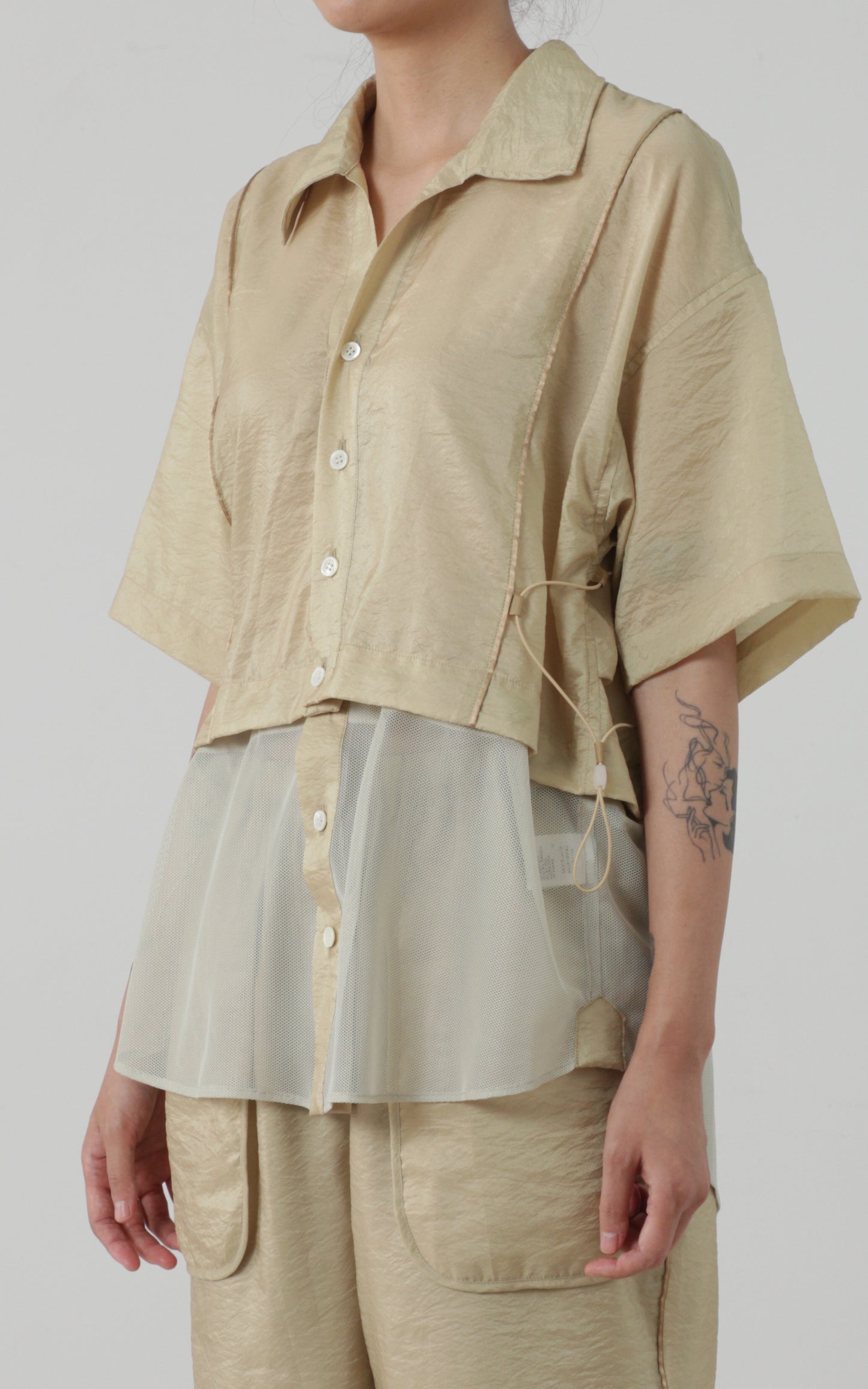 Draw-cord Tiered Shirt