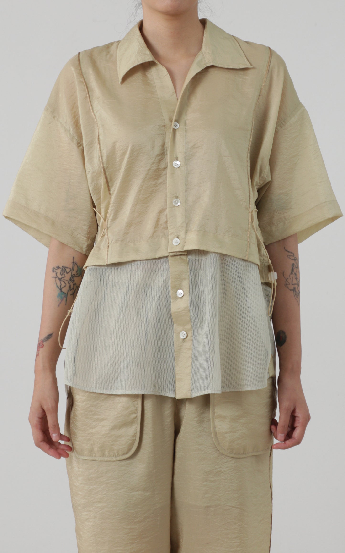 Draw-cord Tiered Shirt