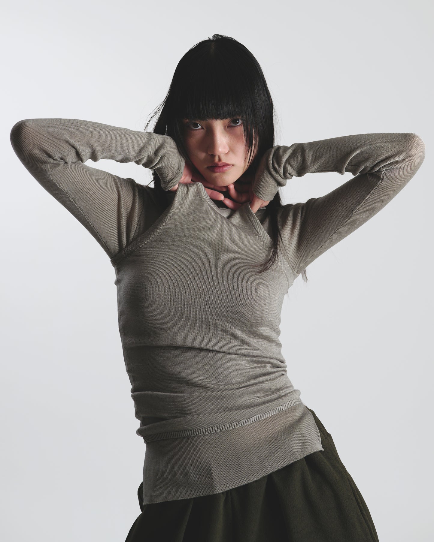 Vest Combo Rib Turtleneck