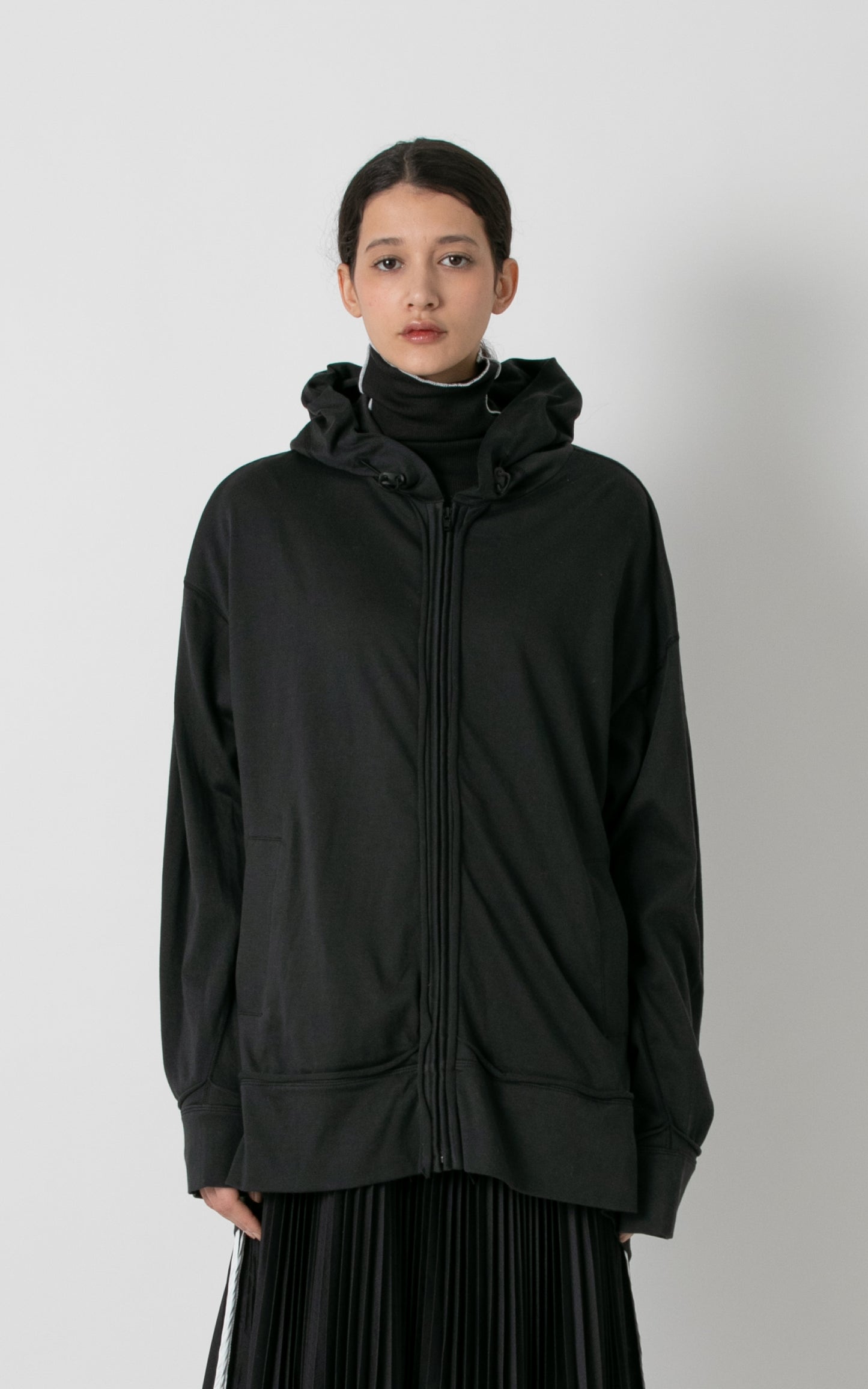 Zip-up Tucked Hoodie