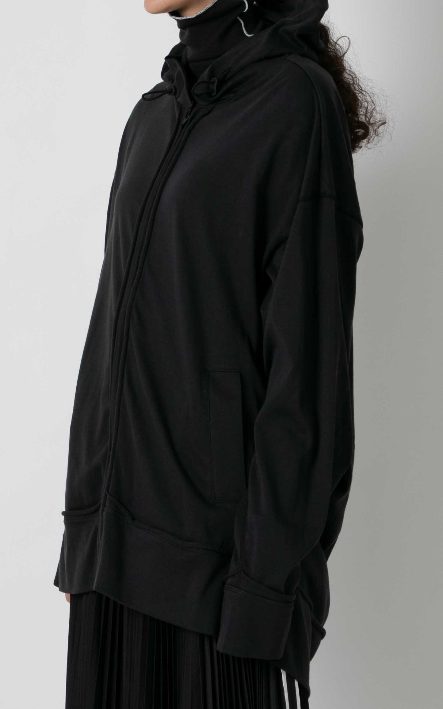 Zip-up Tucked Hoodie