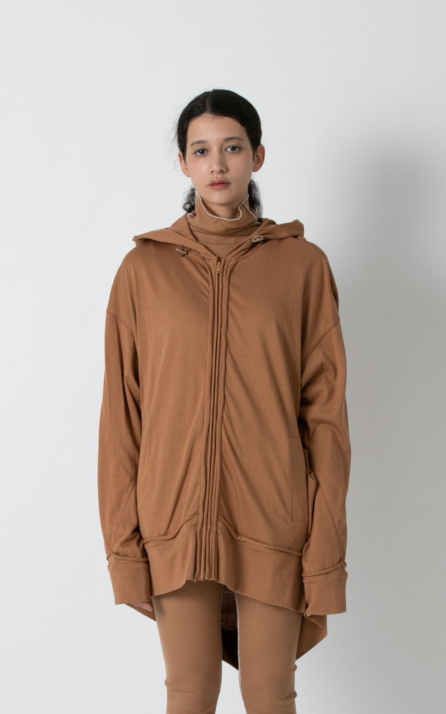 Zip-up Tucked Hoodie