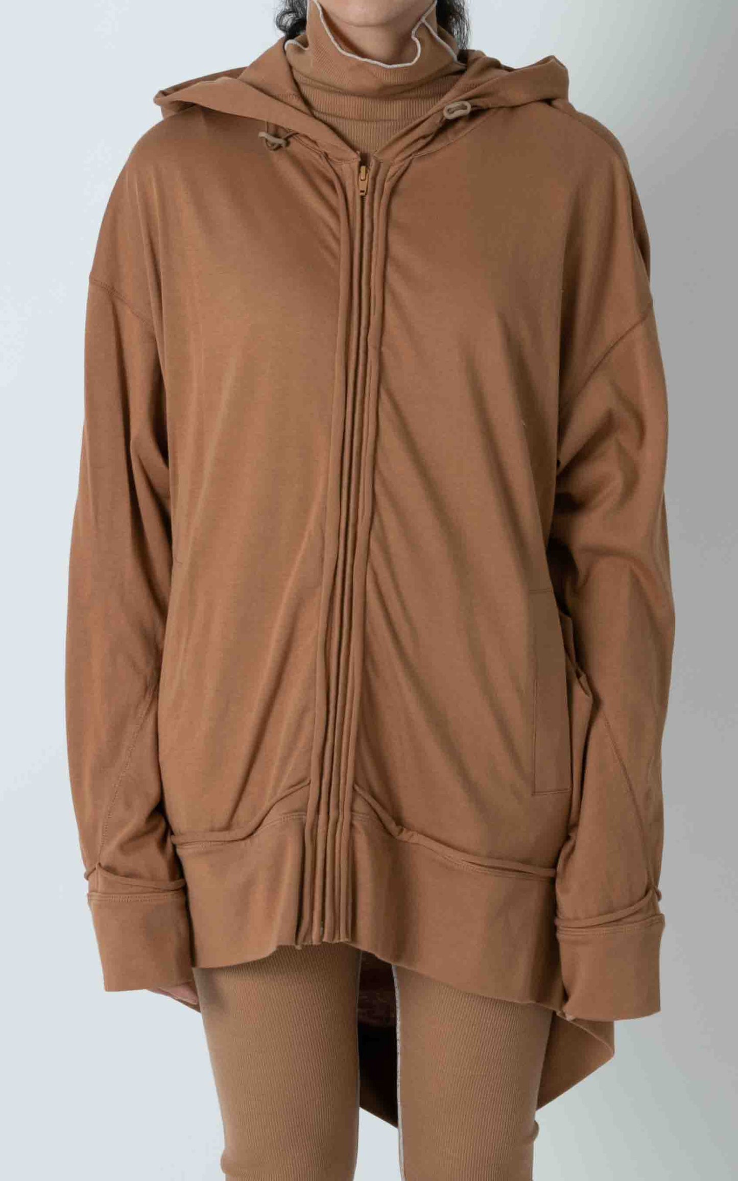 Zip-up Tucked Hoodie