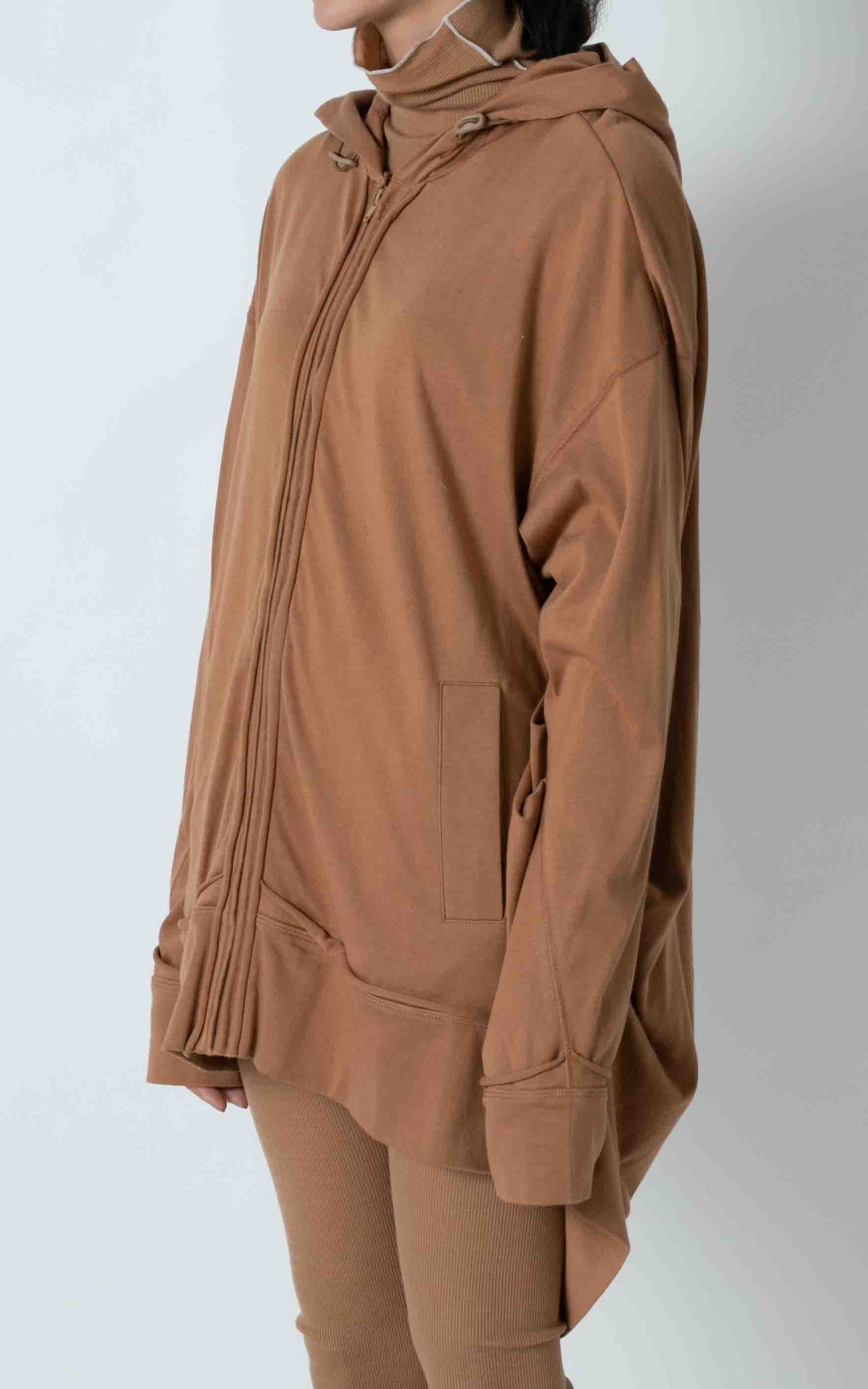 Zip-up Tucked Hoodie