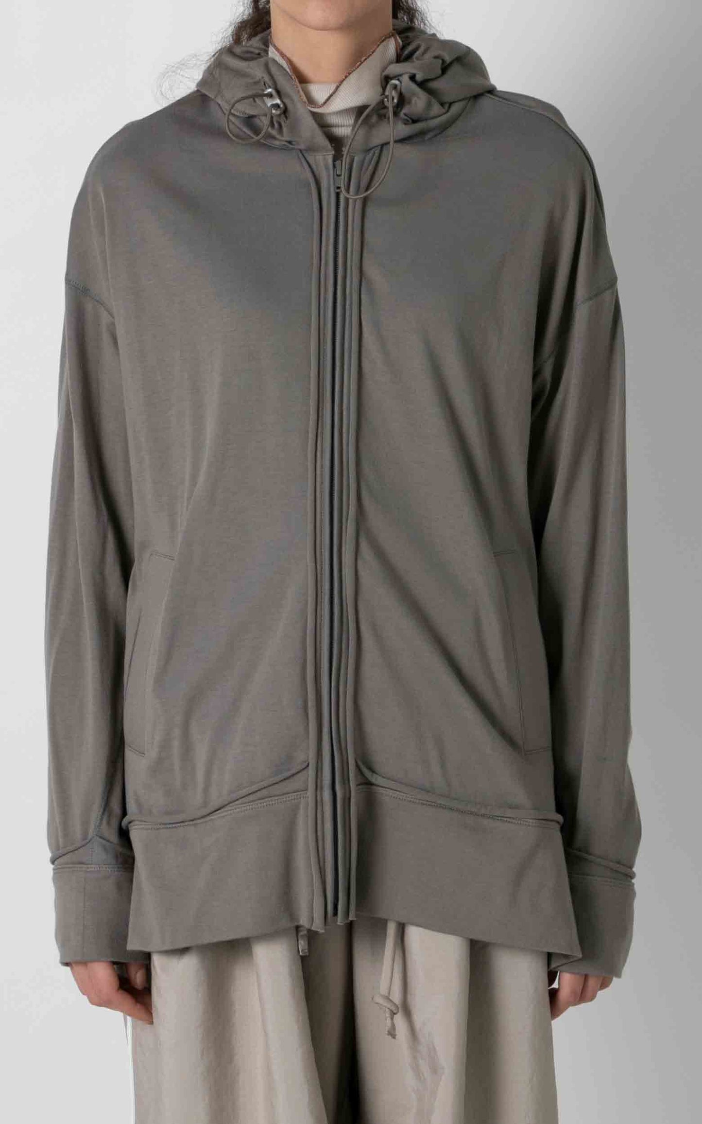 Zip-up Tucked Hoodie