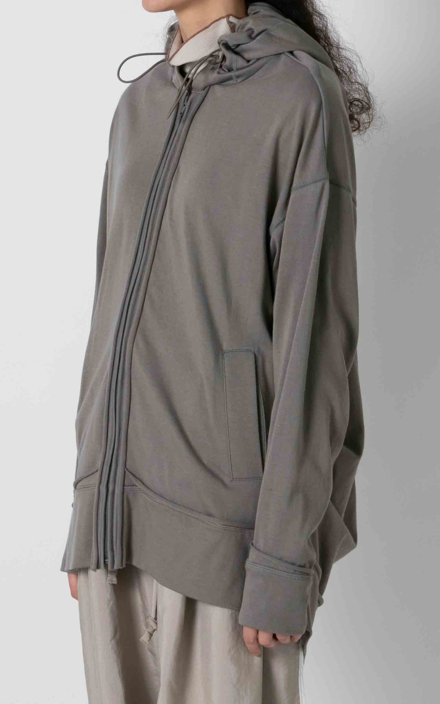 Zip-up Tucked Hoodie