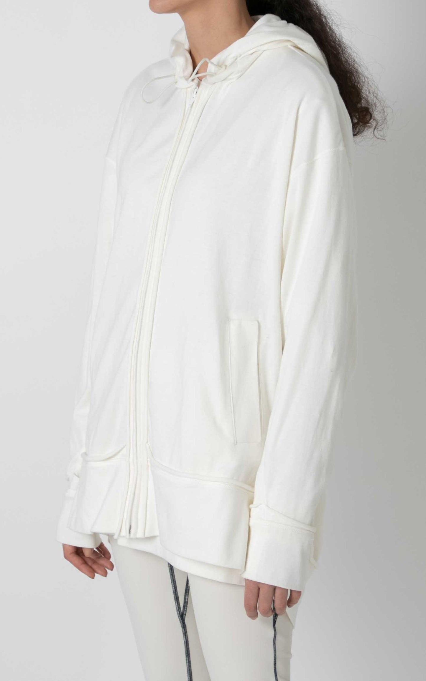 Zip-up Tucked Hoodie