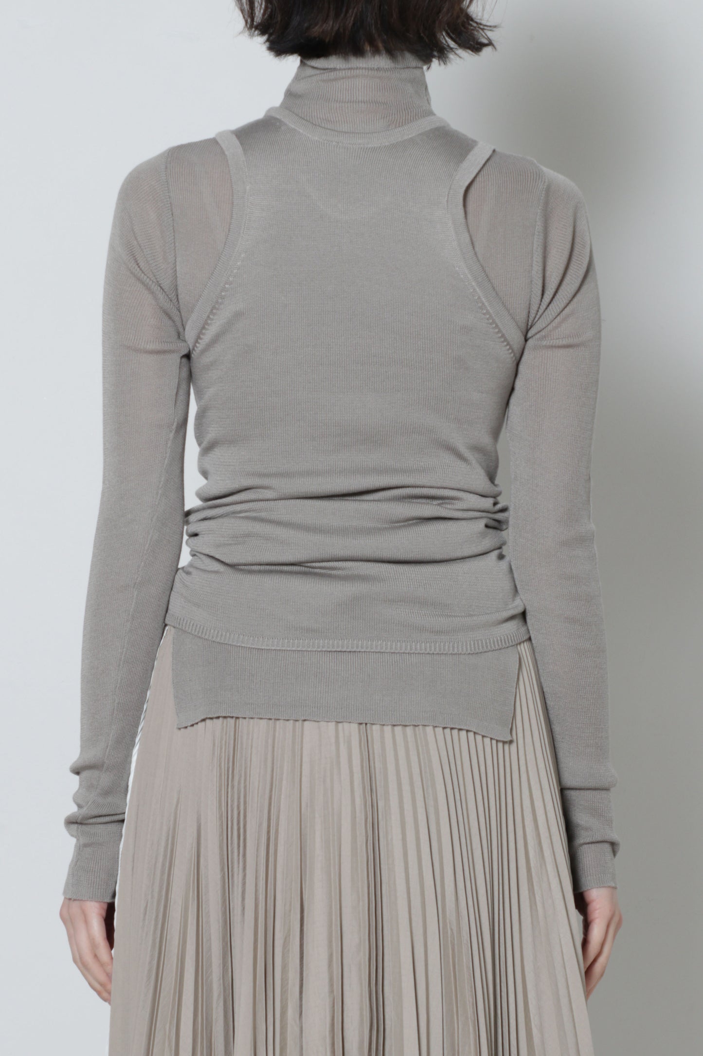 Vest Combo Rib Turtleneck