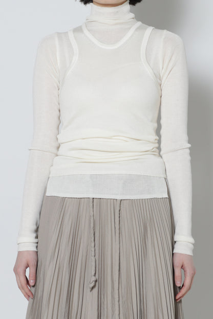 Vest Combo Rib Turtleneck