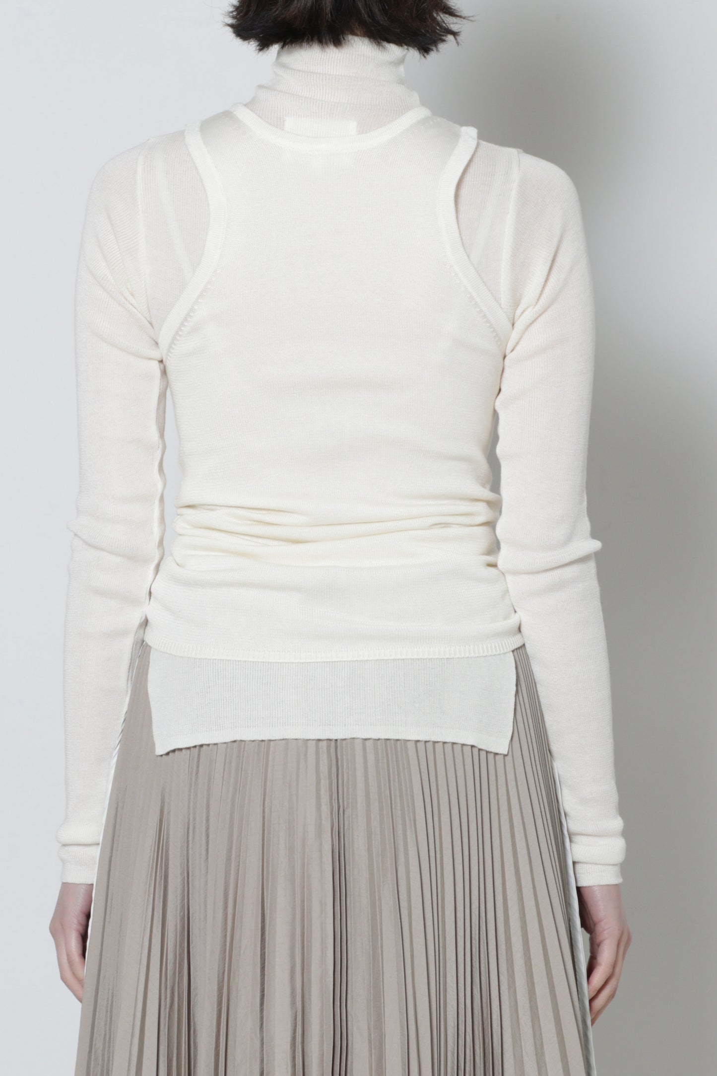 Vest Combo Rib Turtleneck