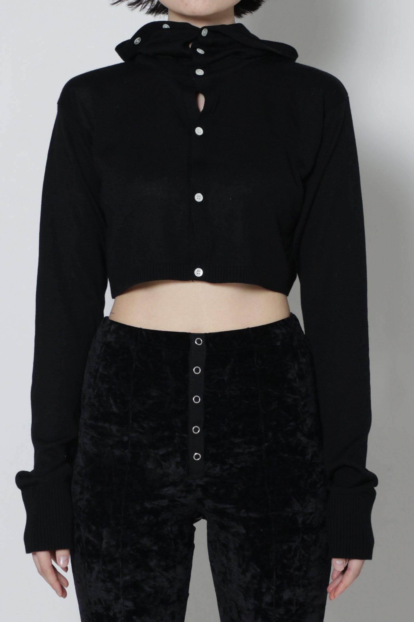 Hoodie Knit Short Cardigan