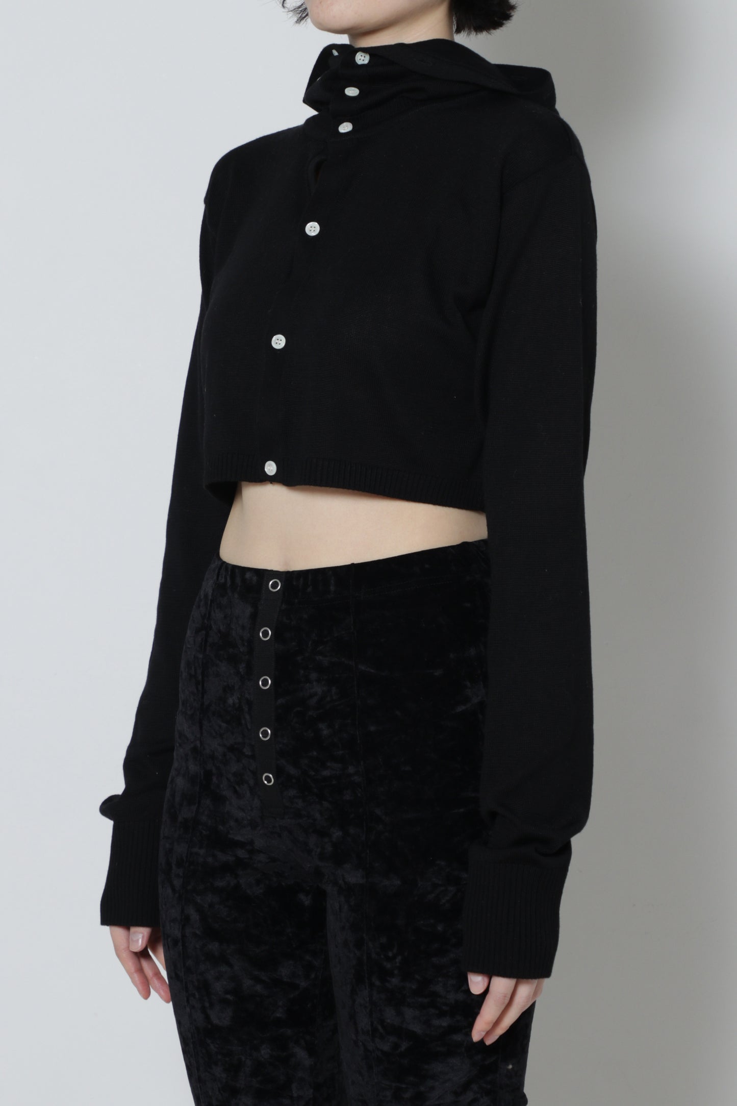 Hoodie Knit Short Cardigan