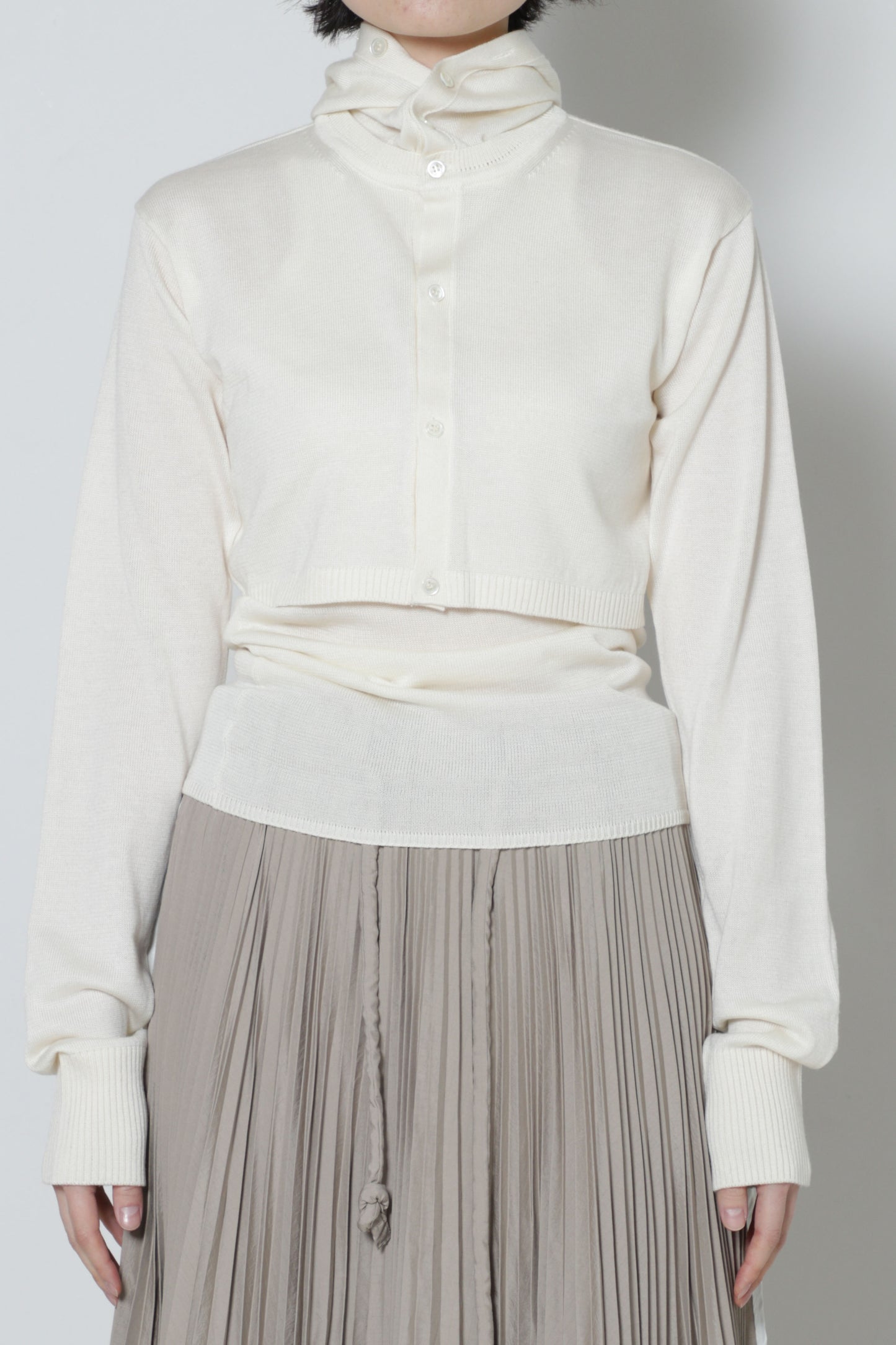 Hoodie Knit Short Cardigan