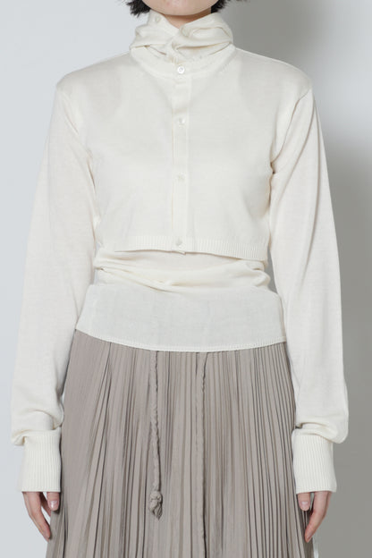 Hoodie Knit Short Cardigan