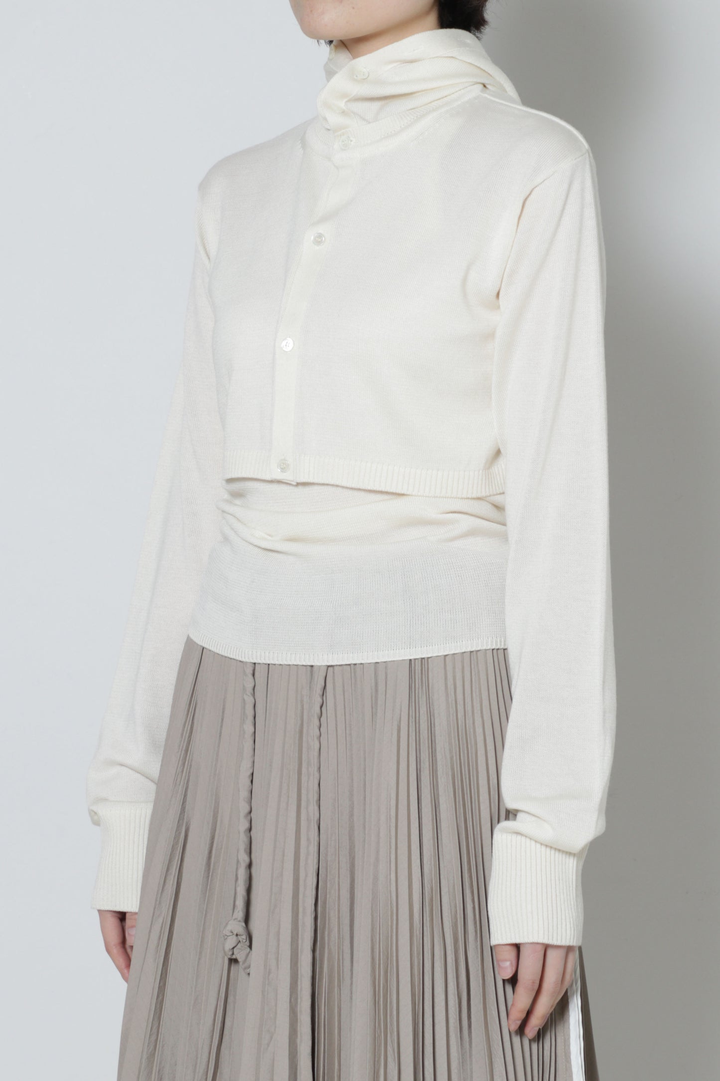 Hoodie Knit Short Cardigan